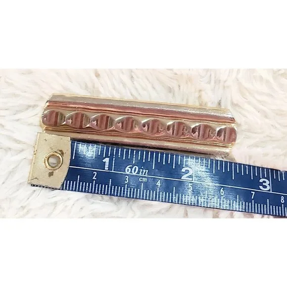 Vintage Marvella Gold Tone Bar Pin Brooch 2.5 Inches - Picture 7 of 7